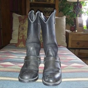 ladies genuine black leather boots
